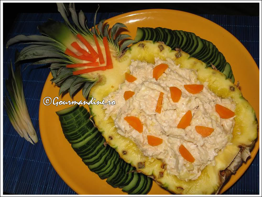 Salata de pui cu ananas, mar si telina